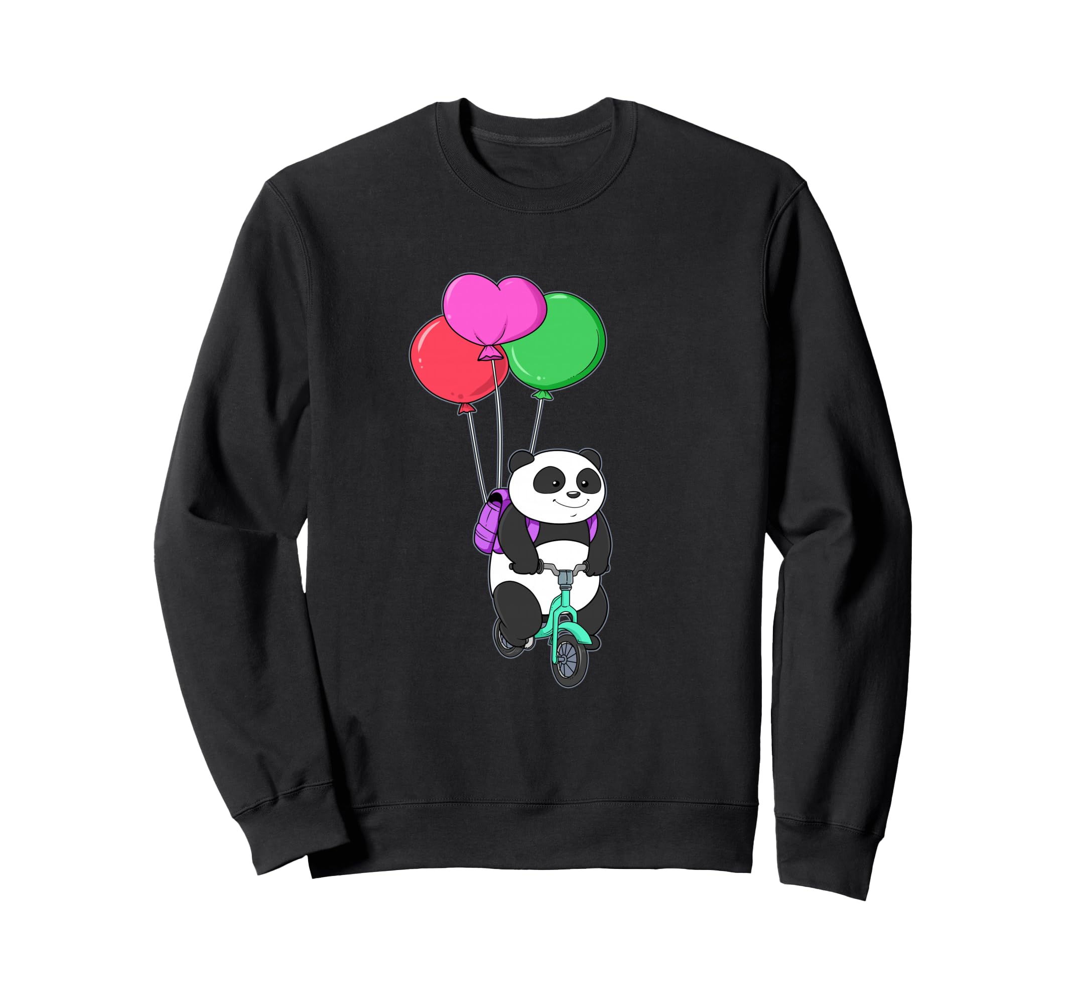 Radel Panda Bear Bicycle Balloon Pedal Balloon Bike Rider Sweatshirt