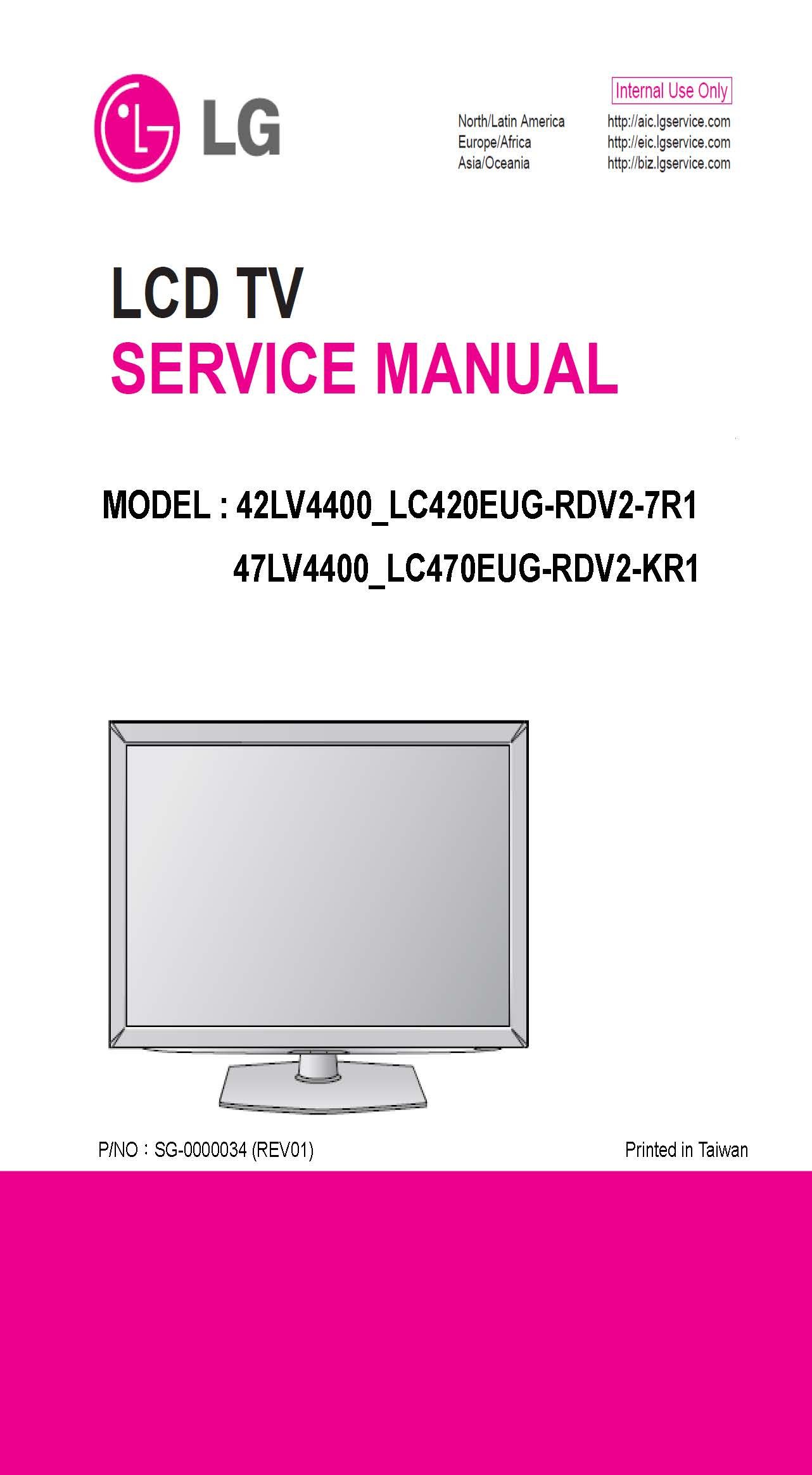 LG 47LV4400 - 42LV4400 SERVICE MANUAL: LG: Amazon.com: Books