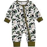 GOOCHEER Infant Baby Boy Girl Long Sleeve Romper Farm Hunting Clothes Fall Winter Zipper Jumpsuit One Piece Outfit