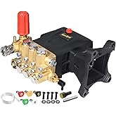 TOOLCY 1" Shaft Pressure Washer Pump 4200 PSI with Adjustment Unloader | 4.2 GPM Horizontal Gas Power Washer Replacement, Direct Drive Triplex Plunger Pump