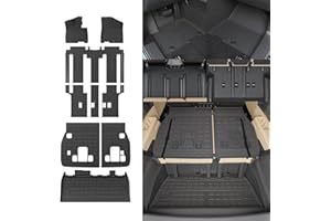 Thinzyou Floor Mats Compatible with 2022-2025 2026 Kia Carnival 8 Seater MPV No Hybrid&Prestige Trunk Liner Cargo Liner Cargo Mat 2024 Carnival Accessories (Floor Mats+Trunk Mat+Backrest Mats)