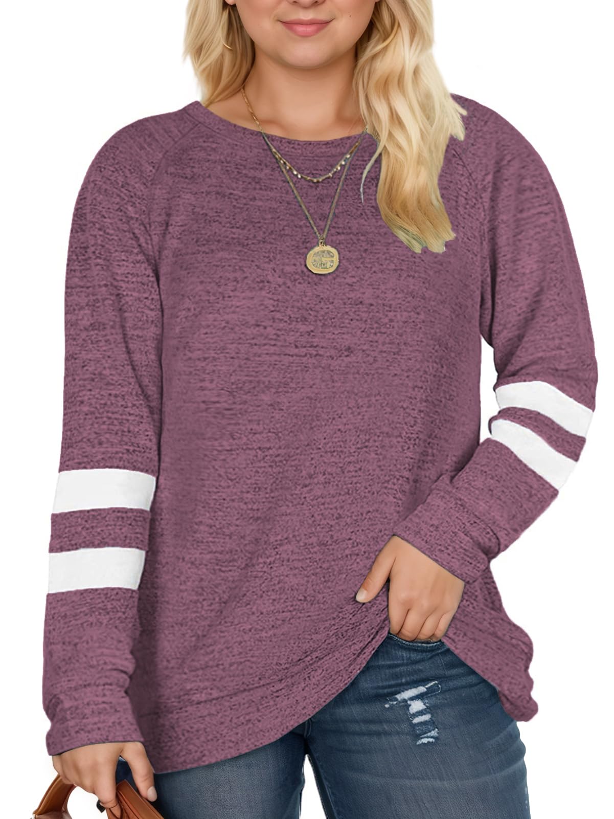 DOLNINE Womens Plus Size Tops Fall Winter Long