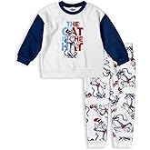 Dr. Seuss Cat in the Hat Boys Fleece Crewneck Top and Pants Set for Toddlers