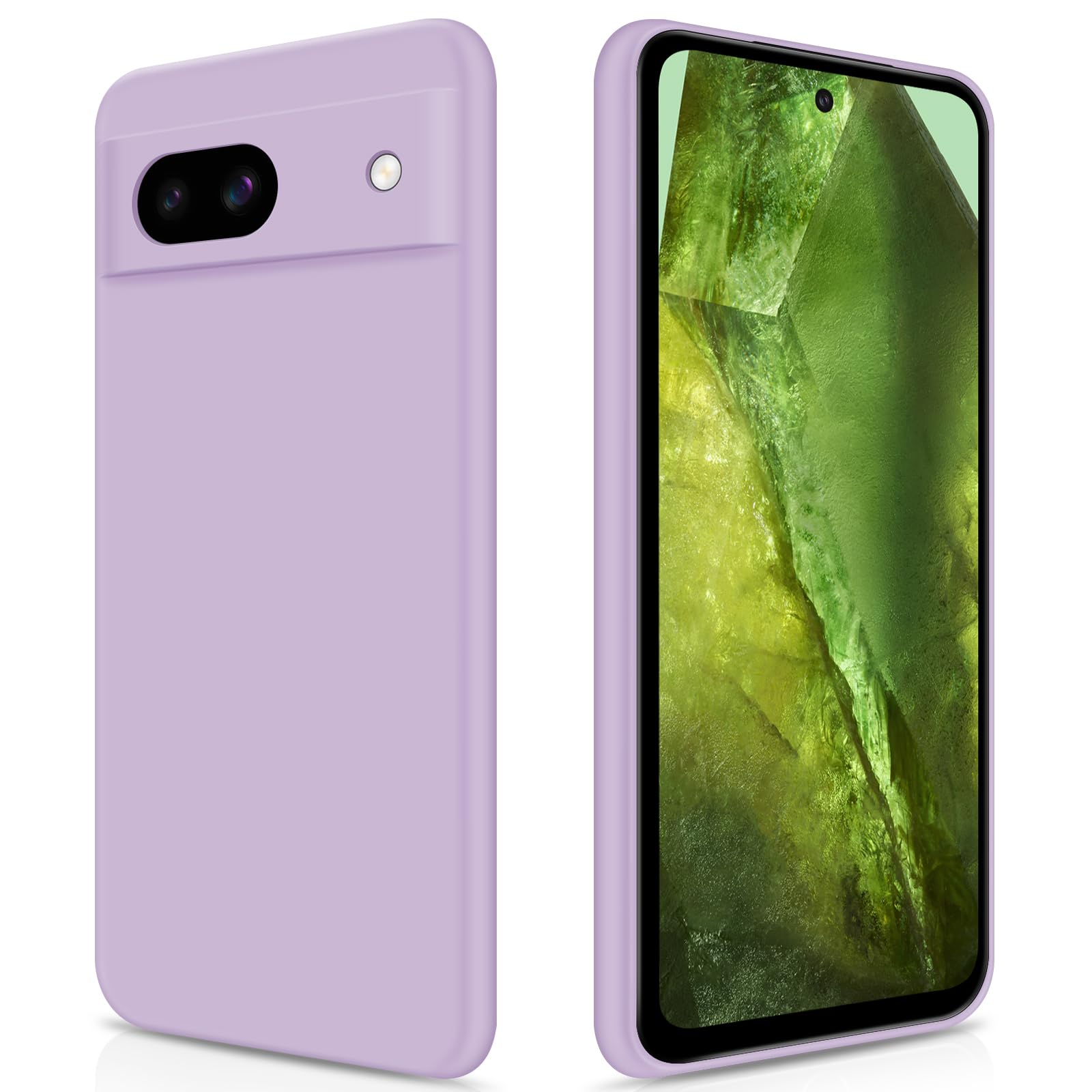GiiYoon Case Compatible with Google Pixel 8A, Silky-Soft Touch Full-Body Protective Phone Silicone Case, Shockproof Cover with Microfiber Lining, Purple — image 1
