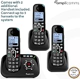 Amplicomms BigTel 1583 Cordless Phone with 2 Extra Handsets Big Buttons view 6