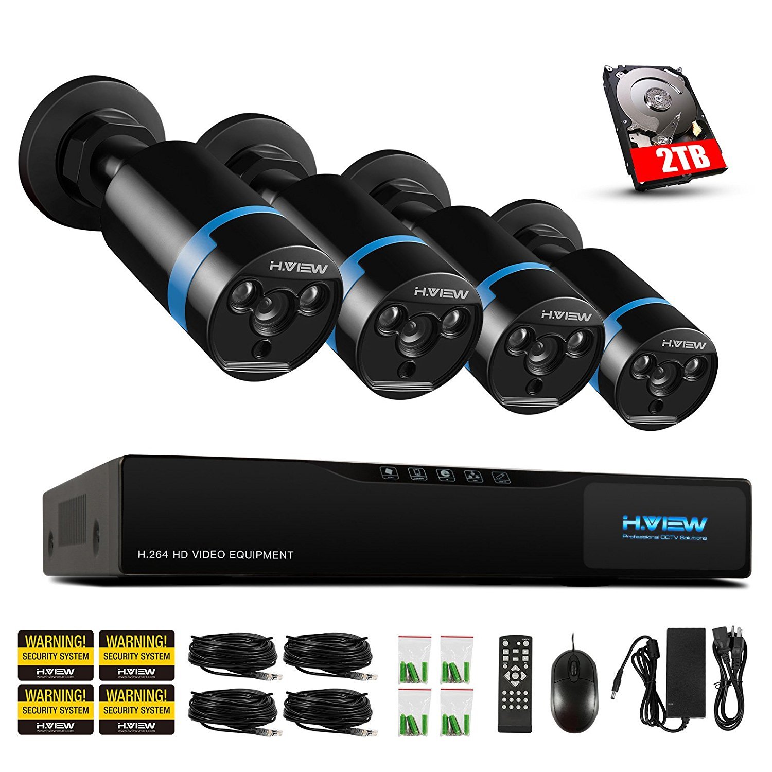 最高の H View 防犯カメラ4セット 200万画素 Poe 4ch 1080p 赤外線 Hd Nvr 高画質 30m 暗視 ビジョン 動体検知録画 無料アプリ 遠隔監視対応 屋内 屋外 便利 操作簡単 2tb Hdd付き B076k88b19 4 4 200万画素 2tb 4 4 200万画素 2tb 美しい Yunshou It