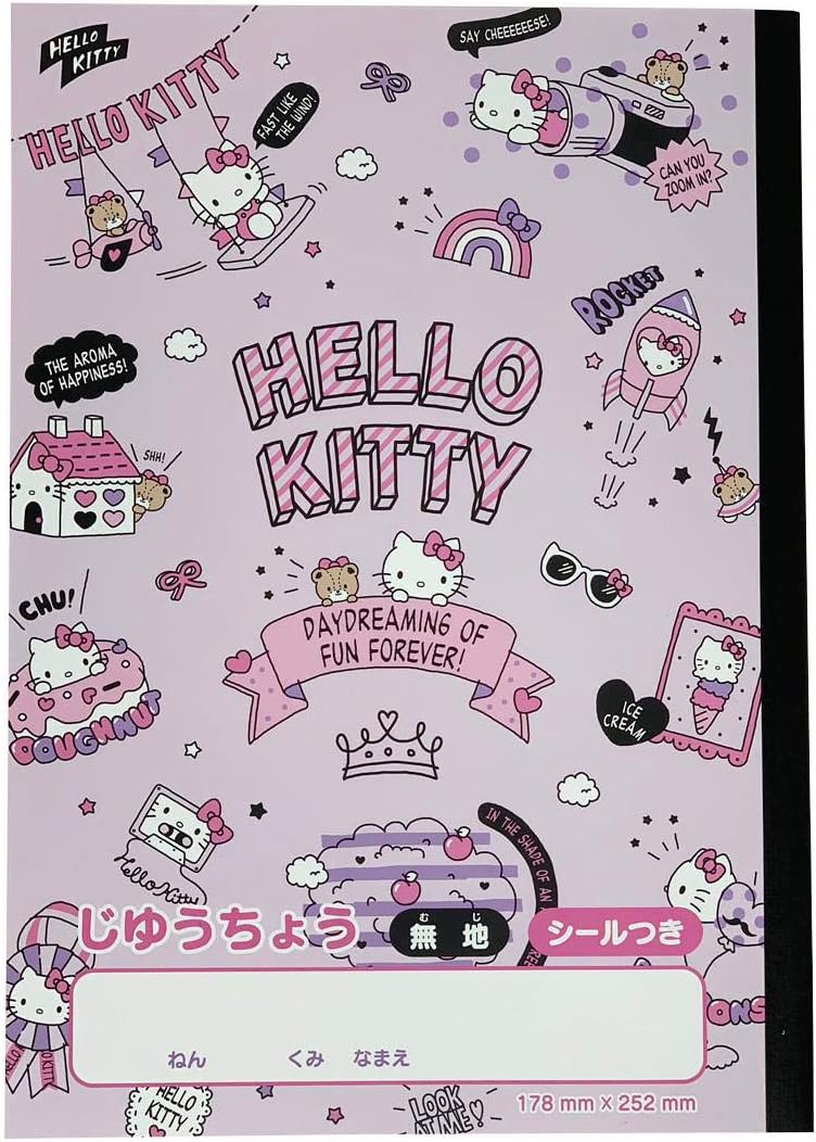 Hello Kitty Notebook with Sticker Sheet Made in Japan