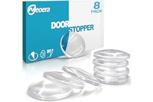 Neoera Door Stopper Wall Protector (Clear, 8pack)-Quiet, Shock Absorbent Gel - Adhesive Reusable Bumper Protector, Wall Shiel