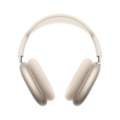 Apple AirPods Max Wireless Over-Ear Headphones, Pro-Level Active Noise Cancellation, Transparency Mode, Personalized Spatial Audio, USB-C Charging, Bluetooth Headphones for iPhone - Starlight