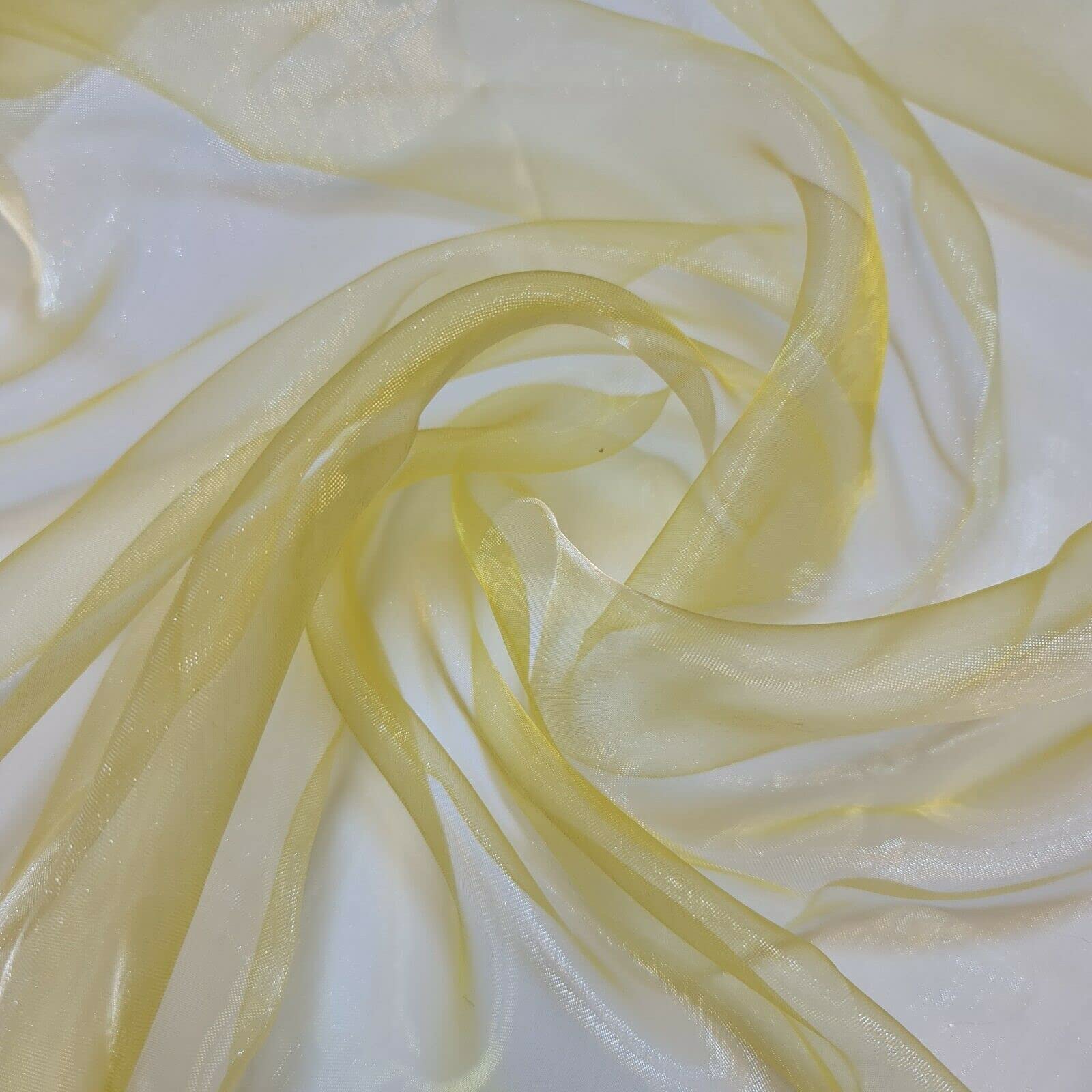 Sheer Organza Fabric Voile Drape Curtain, Wedding Fabric 150cm Organdie by Meter (25+ Colours) (Sunset Orange, 2 Meter)