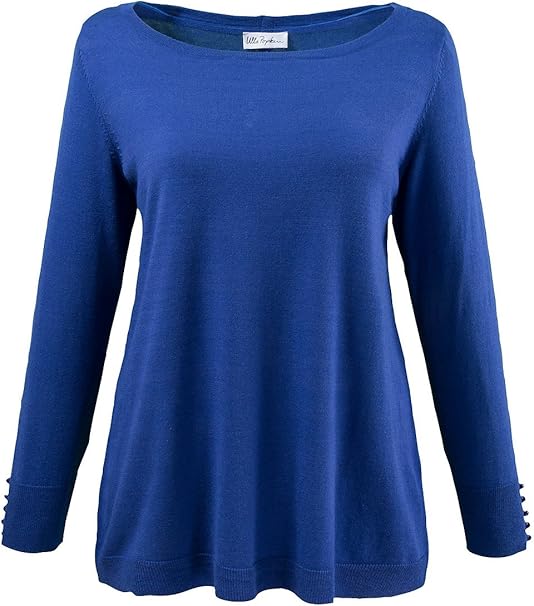 Ulla Popken Damen Pullover royalblau 54/56 697542 7154+ Amazon.de
