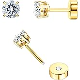 TupMi Flat Back Earrings for Women Girls Hypoallergenic Flat Back Stud Earrings Surgical Steel 20G Cartilage Earrings Handmade Screw Back Earrings