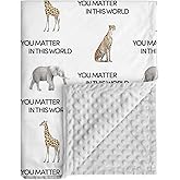 CIVARUA KIDS Minky Baby Blanket for Boys, Soft Plush Receiving for Newborns - Leopard 30x40 Inches