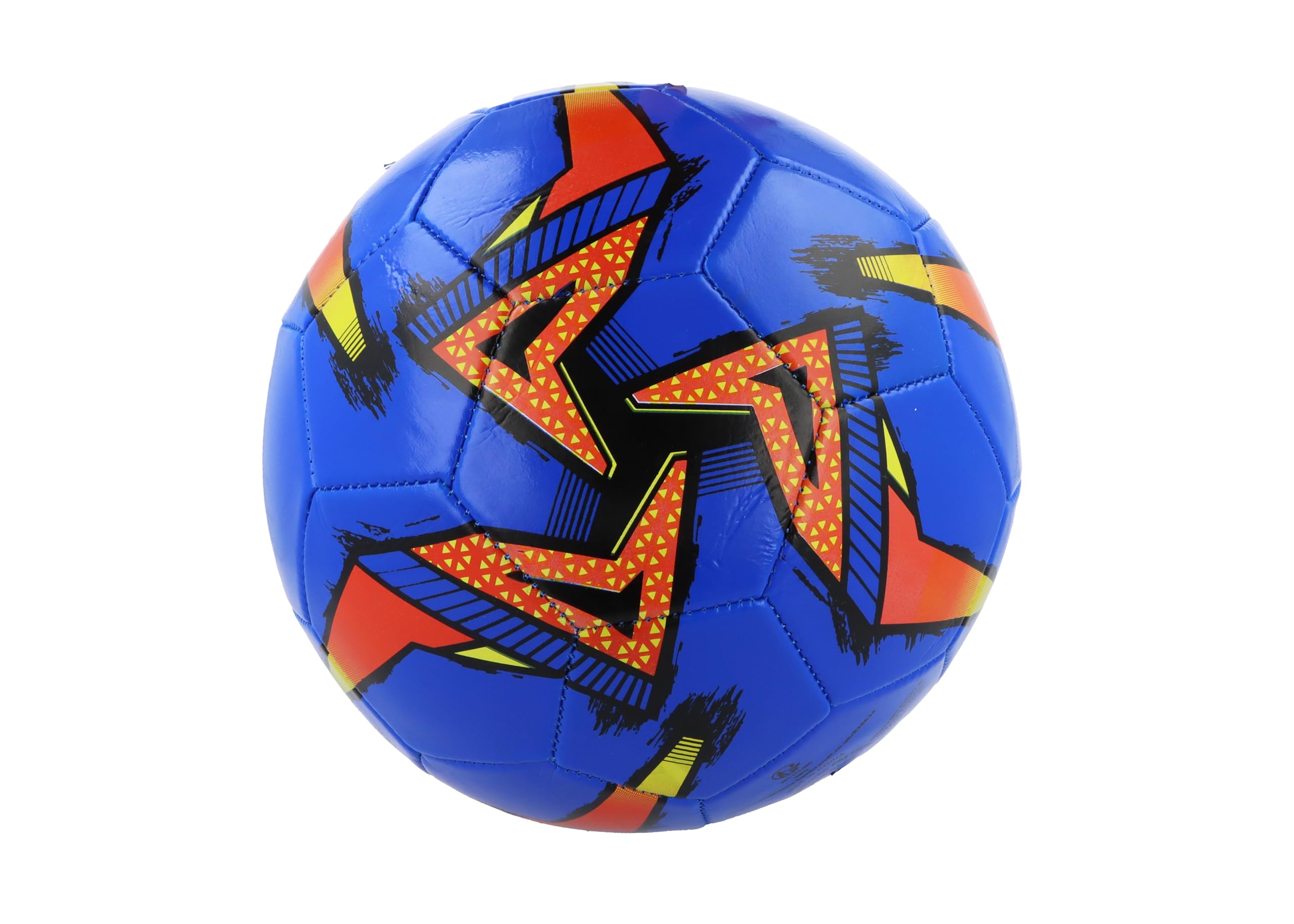HENBRANDT Single Stitched Football in 3 Designs - Blue, Red, Yellow with Contrast Decoration - Size 5 Standard Football Durable All-Weather Sports Ball for Training, Kickabouts and Playground Games