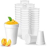 Shop Square 20 Oz Disposable Foam Cups (50 Pack), White Foam Insulates Hot &amp; Cold Beverages, Made in the USA, To-Go Cups - for Coffee, Tea, Hot Cocoa, Soup, Broth, Smoothie, Soda, Juice