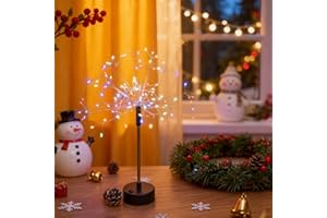 GIFSKIU Nest and Flowers Table Lights,Mini Table Starburst Lights Warm White LED Fireworks Light Christmas Firework Centerpiece Light Decorative Starburst Firework Lamp Party Indoor Decor(Colorful,1PC)