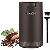 Coffee Grinder with Brush, LINKChef 200W Spice Grinder with Stainless Steel Blade for Seed Bean Nut Herb Pepper & Grain, Lid 