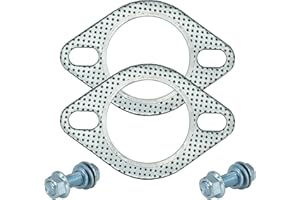 SHINTONES 2 PCS 2.5 inch 2-Bolt Exhaust Flange Gasket Turbo/Manifold/Header Down/Dump Pipe Flange, High Temperature Graphite for Headers, Catback, Axleback, MLSG High Temp Exhaust Gasket HD : 90~110mm