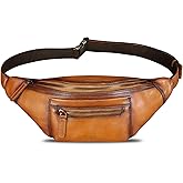 Genuine Leather Fanny Pack for Men and Women Vintage Handmade Leather Waist Bag Sling Bag Sling Backpack Purse Hip Crossbody Bag (Brown)