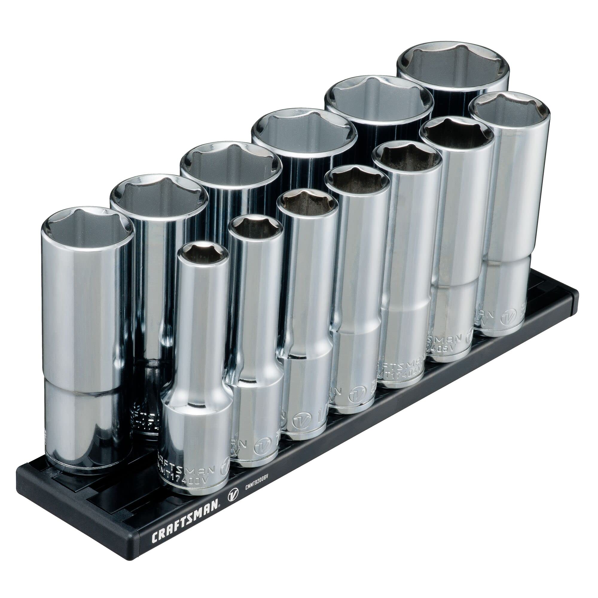 Photo 1 of CRAFTSMAN V-SERIES Socket Set, Deep SAE, 1/2 Inch Drive, 13 Piece (CMMT17395V)