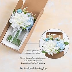 WELL KNOWN Artificial Flowers in Glass Vase with