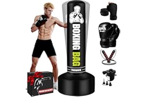 YORWHIN Freestanding Punching Bag for Adults Teens, 70'' Heavy Boxing Bag with Stand with Gloves, Pump and Jump Rope, Women Men Standing Kickboxing Bag for MMA Training Muay Thai Fitness Karate Home Gym