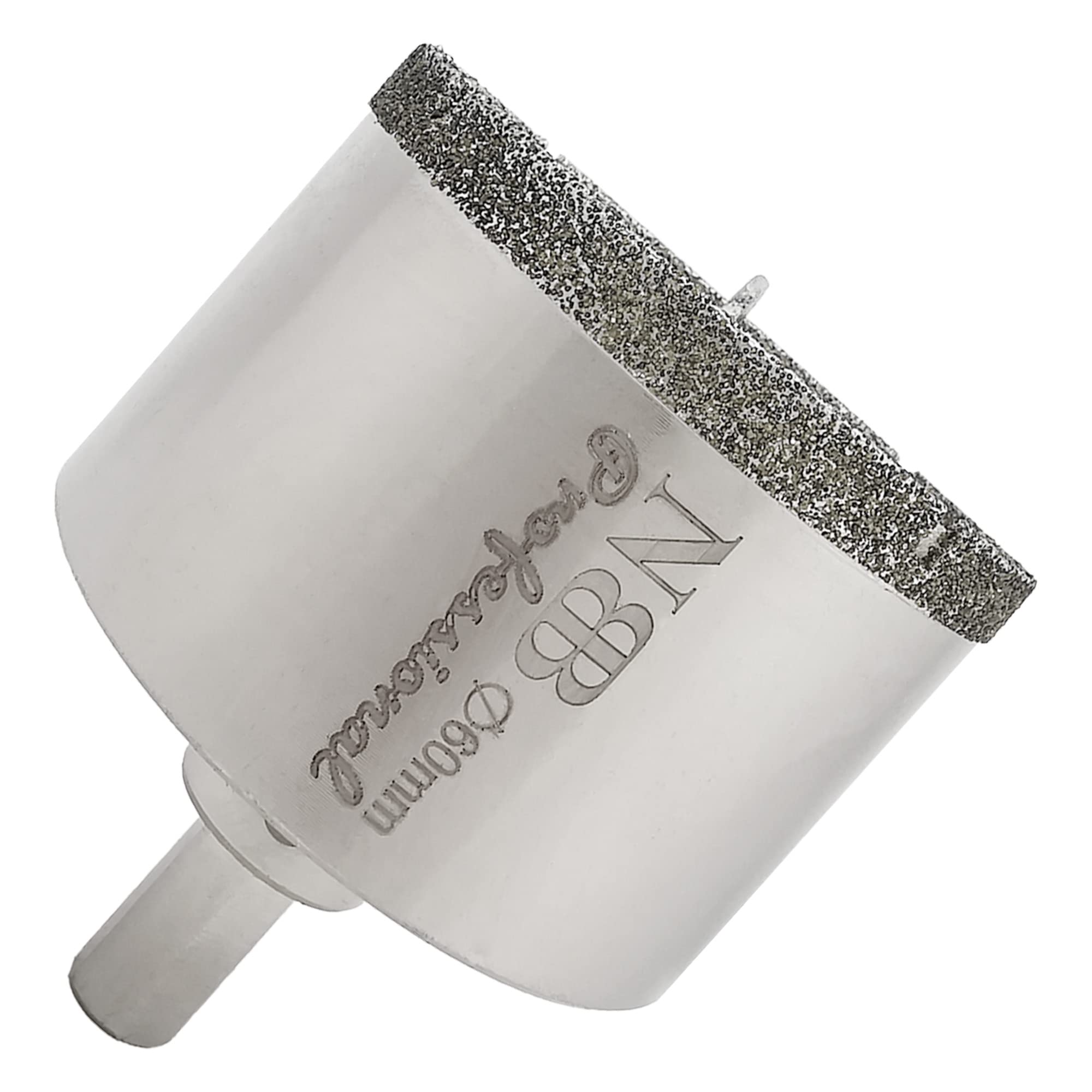 NBB Diamond Drill Bits with Triangle Shank, Diamond Crown, Wet Drill in Marble, Luxury Stone, Ceramic, Granite, Tile, Glass, Galvanized, In Cable Drills or Cordless (60mm)