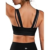 Yvette Yoga Sports Bras Carving Series Spaghetti Strap Padded Breathable Workout Crop Tank Tops Sports Bra for Women