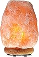 Himalayan Glow WBM 1002 large Salt lamp. ETL Certified himalayan pink salt lamp with Neem Wood Base/salt lamp light bulbs and Dimmer Control, Crystal, 9" x 5" x 5", 8-11 LBS