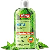 Milva Nettle Shampoo for Oily Hair - 6.7 Fl Oz Natural Oily Hair Shampoo for Greasy Roots & Scalp - Clarifying Degrease Treatment - Control Sebum, Add Volume & Shine - Made in Bulgaria - 200ml