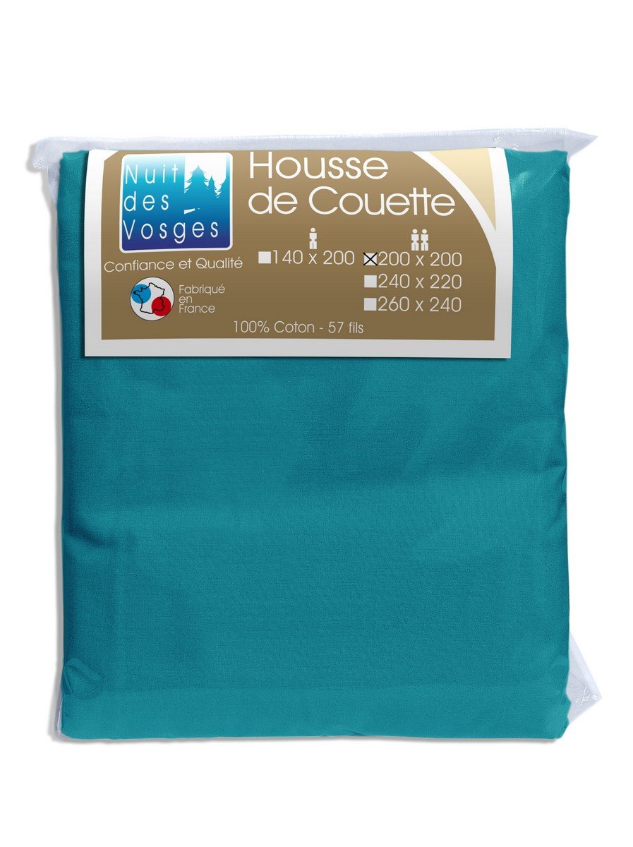 Nuit des Vosges Cotoval - Plain Cotton Duvet Cover, Cotton, Duck, 200x200