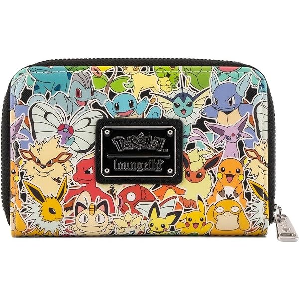 Loungefly Pokemon Tauros Western Style Wallet - Faux Leather Zip-Around Wallet, Multicolored, Approx. 8x4 Inches