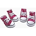 abcGoodefg Pet Dog Shoes Puppy Canvas Sport Sneaker Boots, Outdoor Nonslip Causal Shoes, Rubber Sole+Soft Shoes Cotton Inner Fabric Dog Shoes for Small Dog #3(1.612.01), Pink