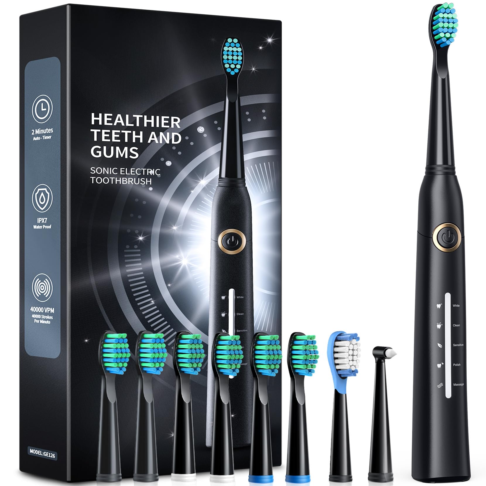 Photo 1 of **NEW FACTORY SEALED ** TEETHEORY Sonic Electric Toothbrushes for Adults and Kids, 8 Brush Heads Electric Toothbrush with 40000 VPM Deep Clean 5 Modes, Rechargeable Fast Charge 4 Hours Last 30 Days