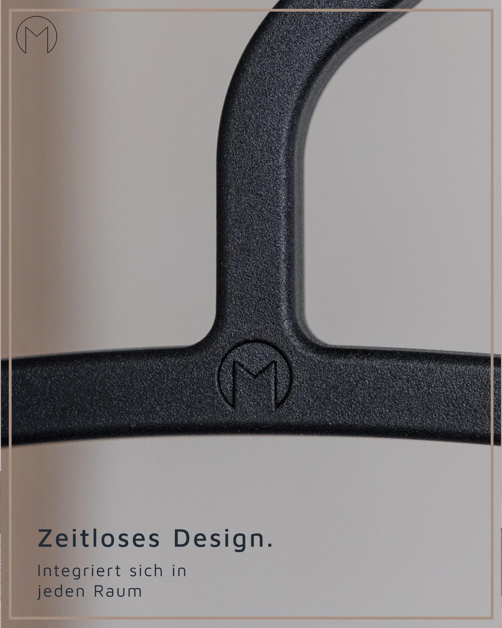 Metallbude Kleiderbügel FAY 6er Set Schwarz - Leicht, Platzsparend, rutschfest, Stabil Kunststoff Hangers - Modern Clothes Hanger Design for Garderobe - Bügel 46 cm 5