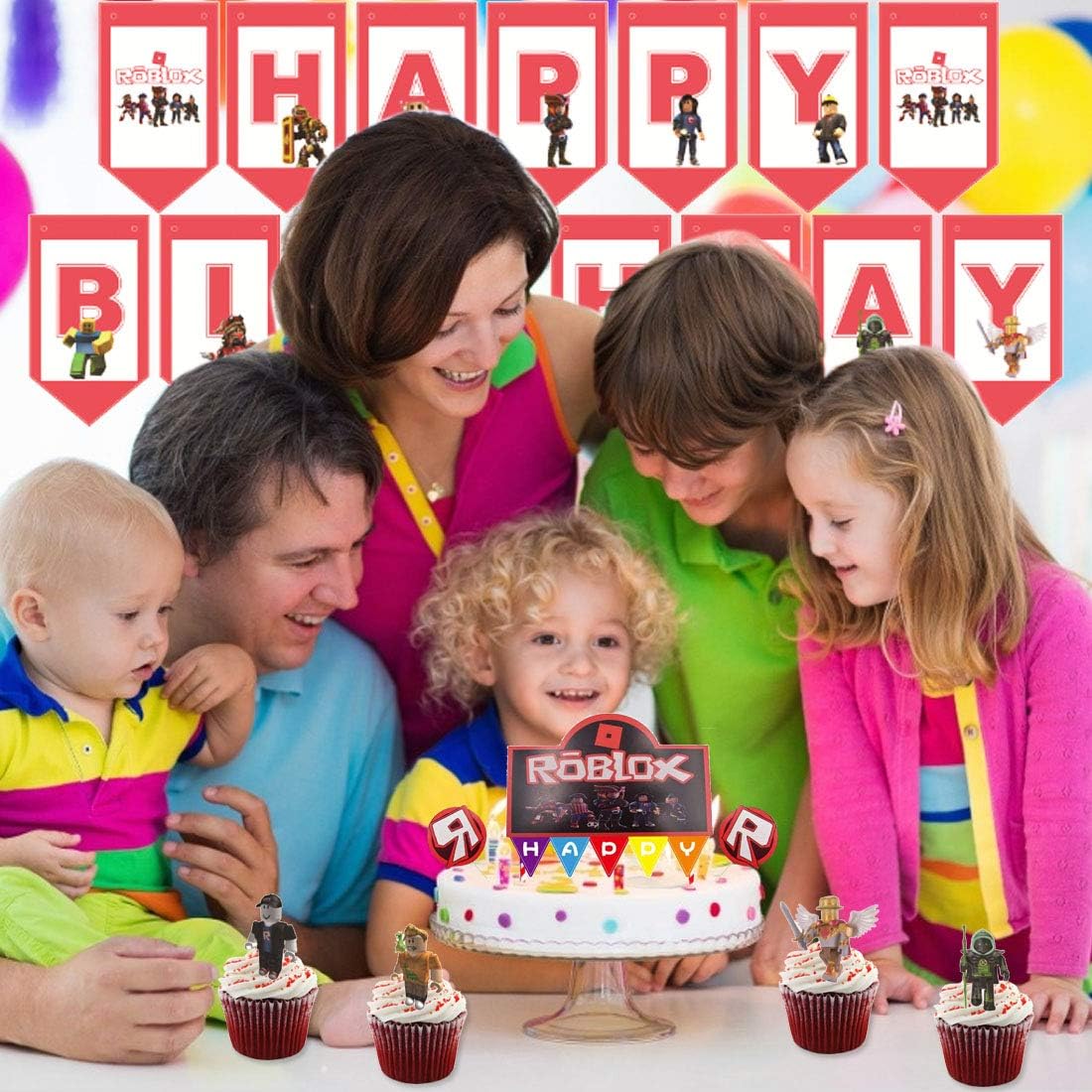 Loclic Com Roblox Theme Fournitures De Fete Roblox Faveur De Fete Happy Bithday Banniere Jeux De Gateaux Decorations De Gateaux De Fete De Bachelorette Decorations De Fete Pour Fans De Jeux Decorations Et