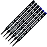 Pack of 6 - Schmidt 888 M Safety Ceramic Rollerball Refill Blue/Black Ink Medium Tip