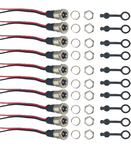 LUORNG 5.5 X 2.1 Mm DC Power Jack Socket 5Set 50V 10A 2.1mm X 5.5 Mm Male And Female Panel Mount Connector Adapter With Pre-soldered Wires And - View #3