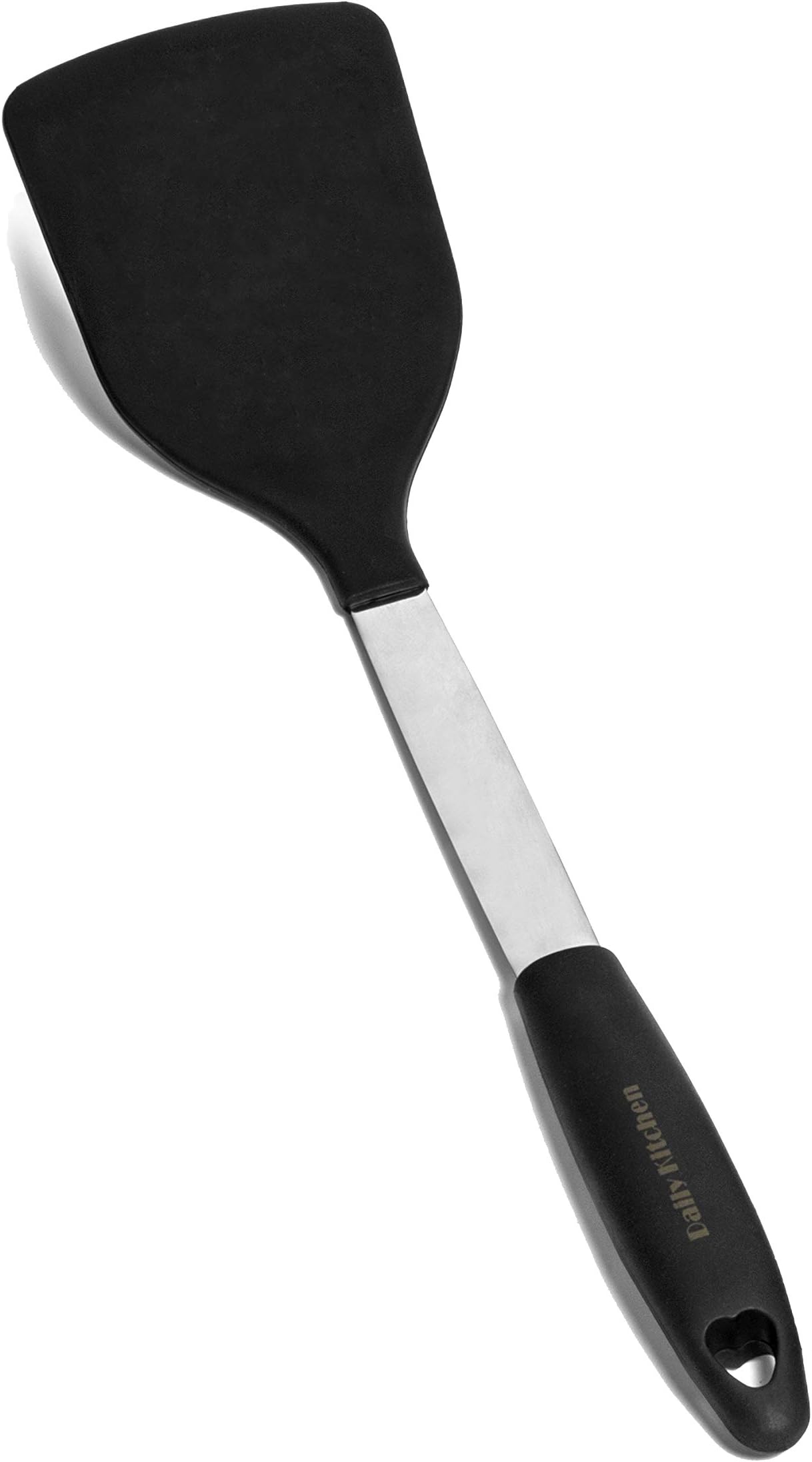 Spatula Heat Resistant Silicone and Stainless Steel Metal - Best Turner Spatulas Rubber Grip - Flexible Kitchen Spatula Turner for Cooking and Non Stick Cookware - Solid Pancake Turner Egg Flipper