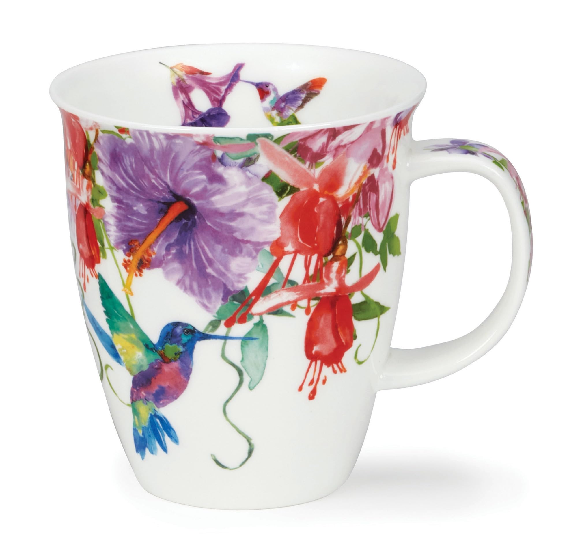 Dunoon Nevis 0.48 Litre Fine Bone China Mug Hummingbirds (Purple)