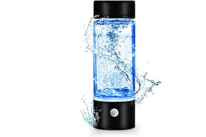 SHINKAI Hydrogen Water Bottle, Portable Hydrogen Water Ionizer Machine, Hydrogen Water Generator, Rechargeable Hydrogen Rich Water Glass Health Cup for Home Travel (Black)