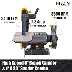 KFMK High Speed 6" Bench Grinder & 1"x30" Belt