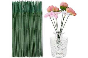 Jeffdad 150 Pcs Florist Wire, Dark Green 17cm Craft Wire Floristry Wire for Crafts Bouquet Stem Wrapping Wreath Making Supplies Flower Arrangement Supplies