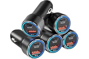 USB C Car Charger[5Pack], Bangfun 36W Dual Port 12V USB Car Charger PD&QC 3.0 Fast Charge Car Phone Charger Cigarette Lighter