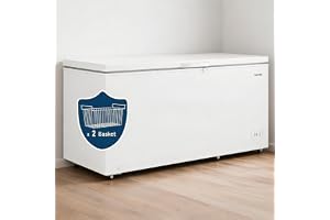 17 Cu. ft Chest Deep Freezer, Garage Ready Chest Freezer with Top Opening, 2 Removable Baskets, 6 Casters, Exterior Lock, Easy Defrost Drain, for Home Kitchen Family Storage