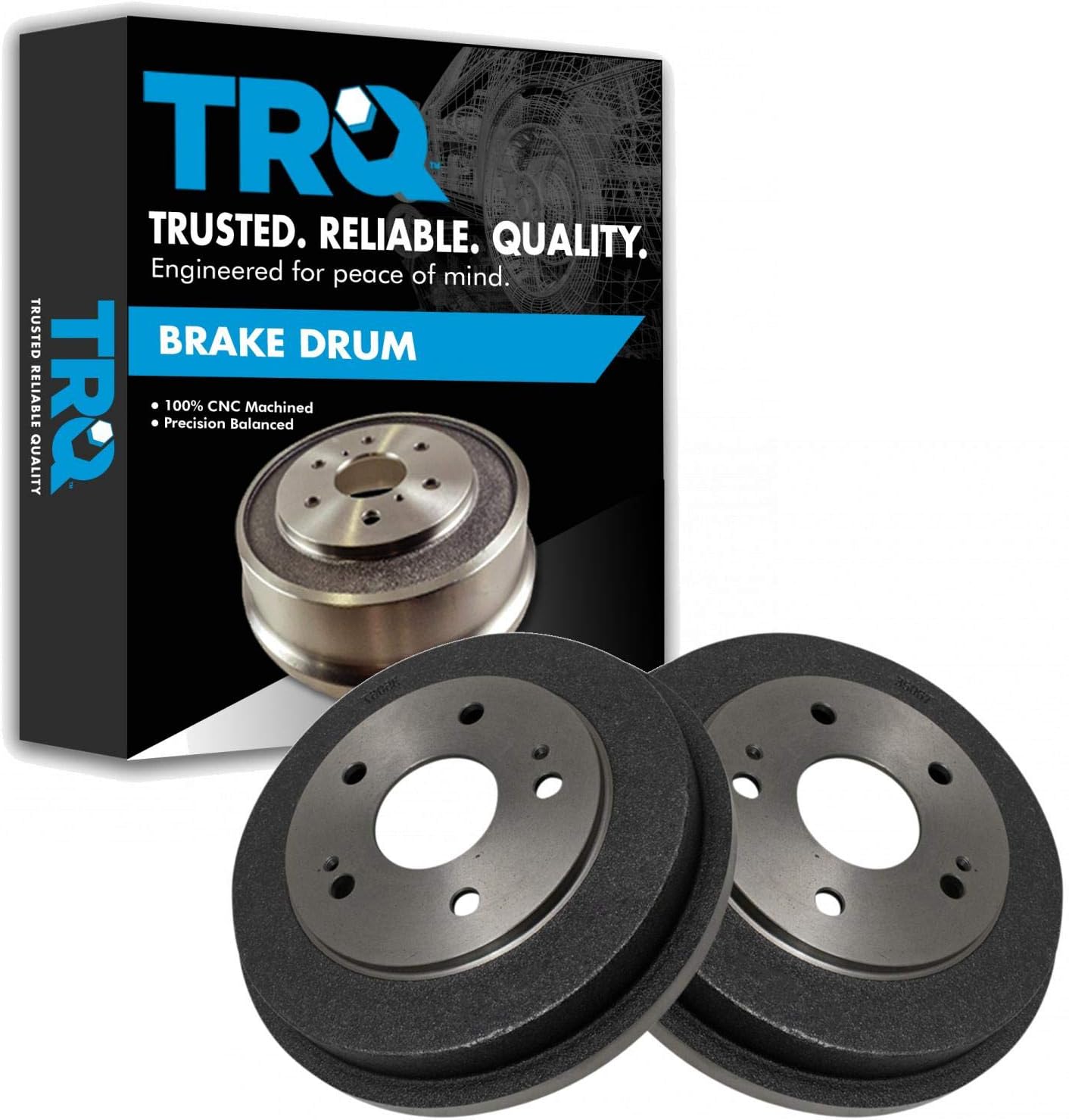 TRQ Rear Brake Drum Pair Set for 20062015 Honda Civic