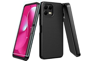 Aulzaju for T-Mobile Revvl 8 Pro Phone Case with Screen Protector,Revvl 8 Pro 5G Case Dual Layer Heavy Duty Protection,Slim Fit Rugged Shockproof Military Grade Cover for Tmobile Revvl 8Pro Black