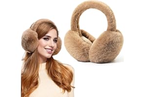 Dwenarry Women Winter Ear Muffs Warm faux fur Earmuffs Foldable Ear Warmer Ladies Ear Covers 1/2Pack
