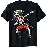 Dabbing Skeleton Pirate Kids T-Shirt