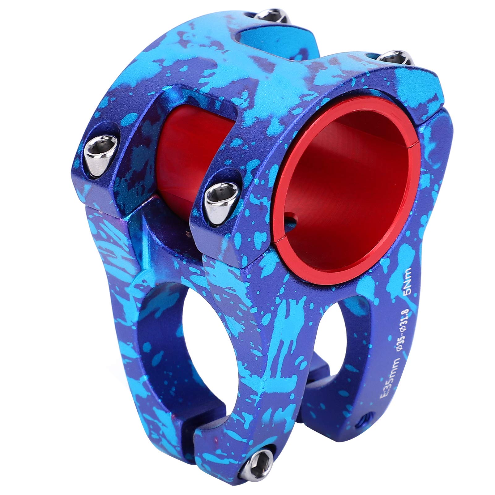 31.8/35x35mm Aluminum Alloy Handlebar Stem, Short Mountain Bike Stem,Cycling Handlebar Accessories Suitable for Most Road Bike, Fixed Gear Bicycle(Purple + Blue) Bicycles And Spare Parts Ride